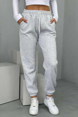 ONE COLOR FLUFFY WOMEN JOGGERS LIGHT GREY/GZ 