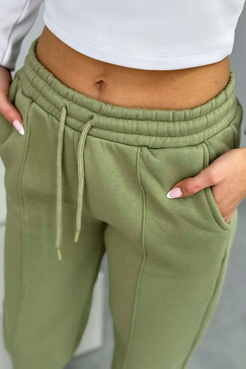 ONE COLOR FLUFFY WOMEN JOGGERS MINT/MENTE - 2