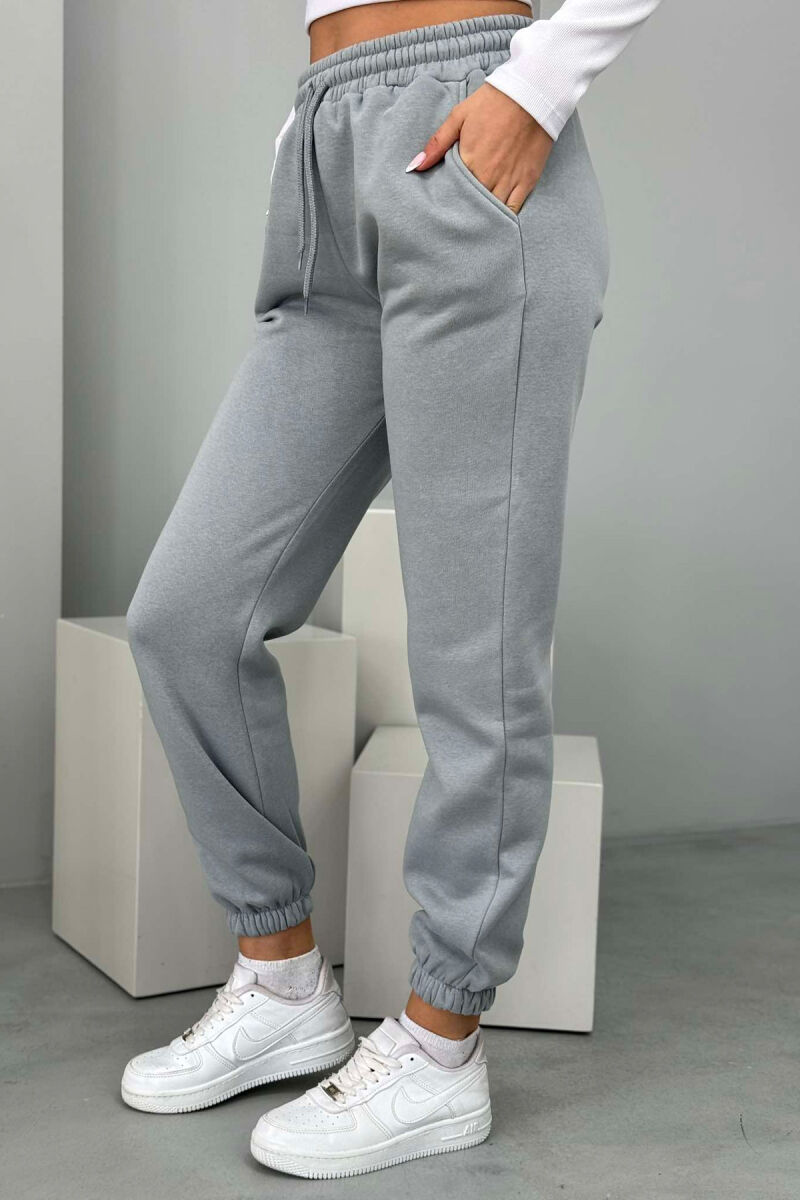 ONE COLOR FLUFFY WOMEN JOGGERS MINT/MENTE - 5