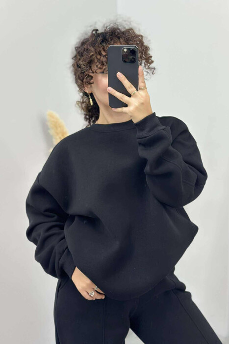 ONE COLOR FLUFFY WOMEN SET BLACK/ E ZEZE - 3