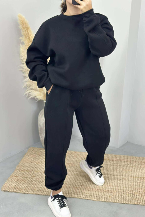 ONE COLOR FLUFFY WOMEN SET BLACK/ E ZEZE - 4