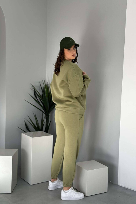 ONE COLOR FLUFFY WOMEN SET OLIVE/ULLI - 2