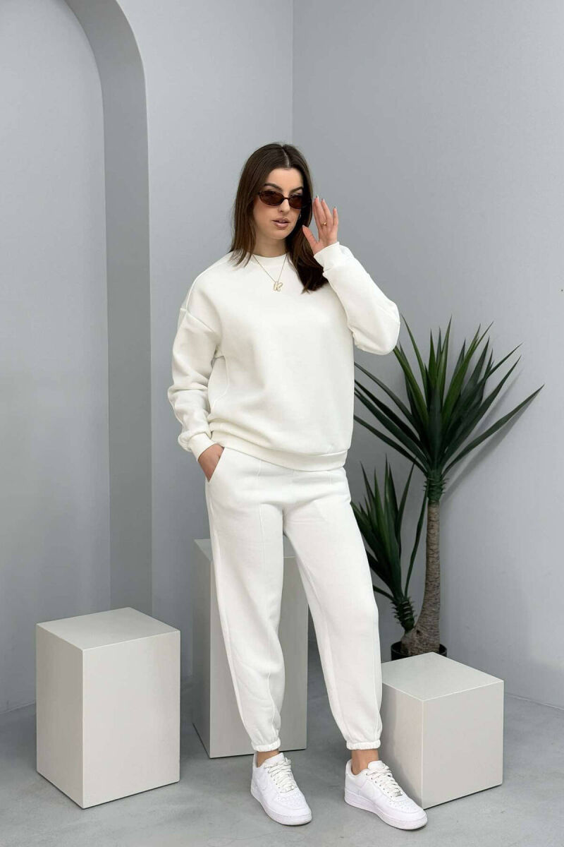 ONE COLOR FLUFFY WOMEN SET WHITE-E BARDHE - 1