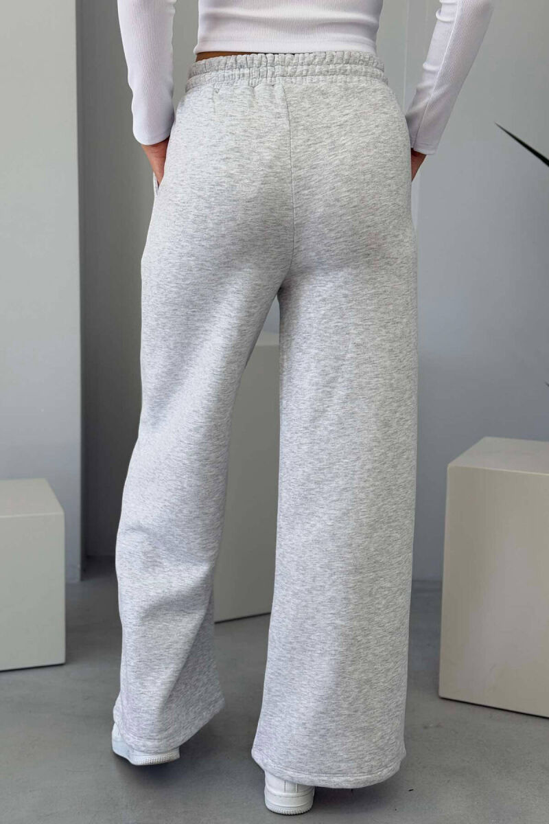 ONE COLOR FLUFFY WOMEN SWEATPANTS LIGHT GREY/GZ - 5