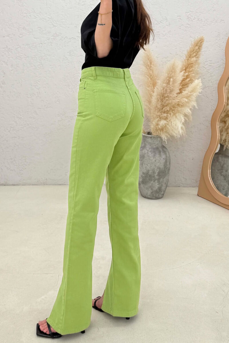 ONE COLOR FRONT CUTTED WOMAN JEANS GREEN/JESHILE - 4
