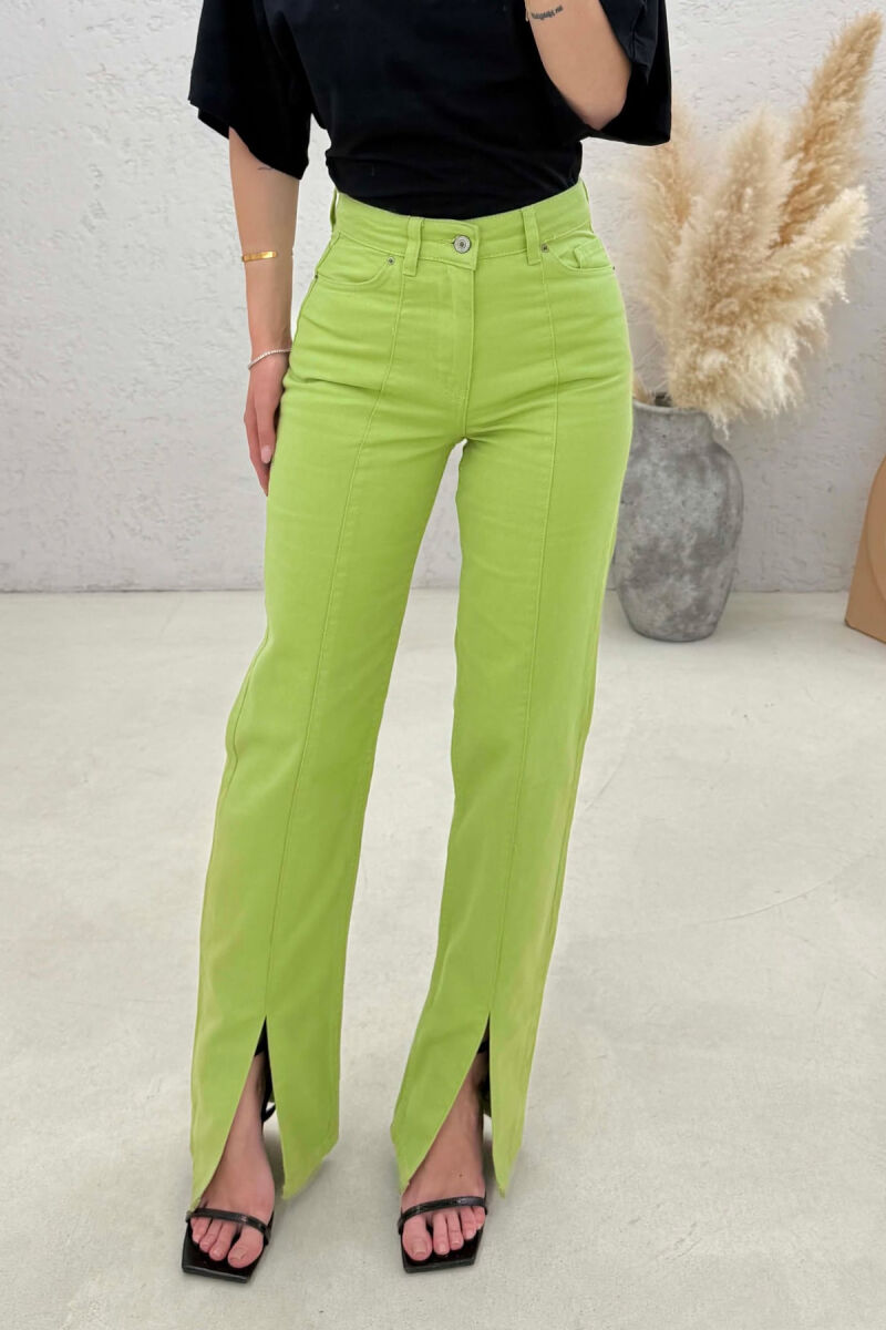 ONE COLOR FRONT CUTTED WOMAN JEANS GREEN/JESHILE - 5
