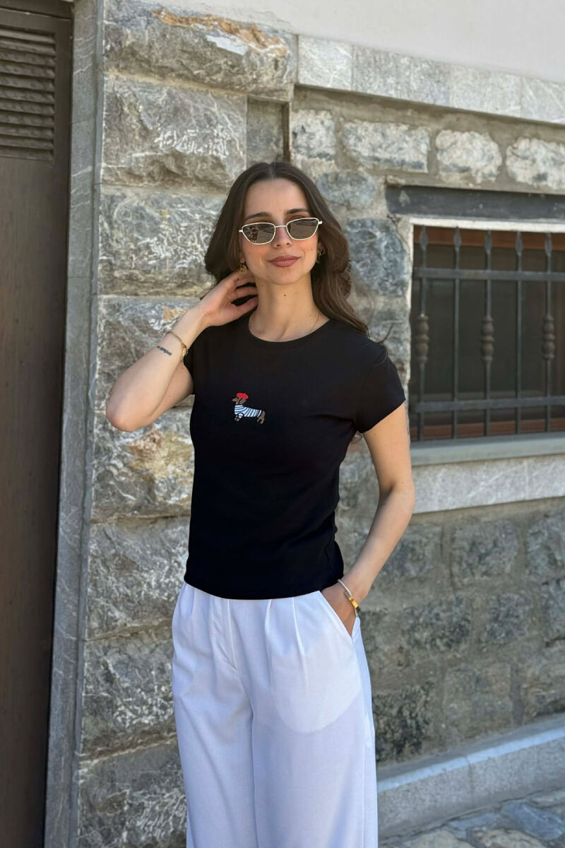 ONE COLOR FRONT IMAGE WOMAN T-SHIRT BLACK/ E ZEZE - 2