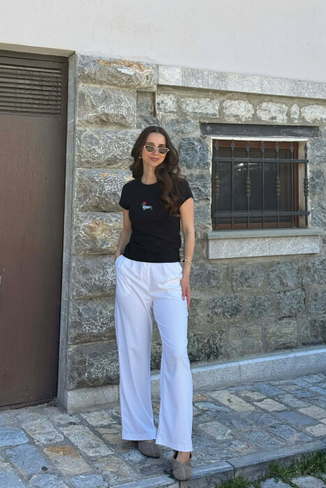 ONE COLOR FRONT IMAGE WOMAN T-SHIRT BLACK/ E ZEZE - 3