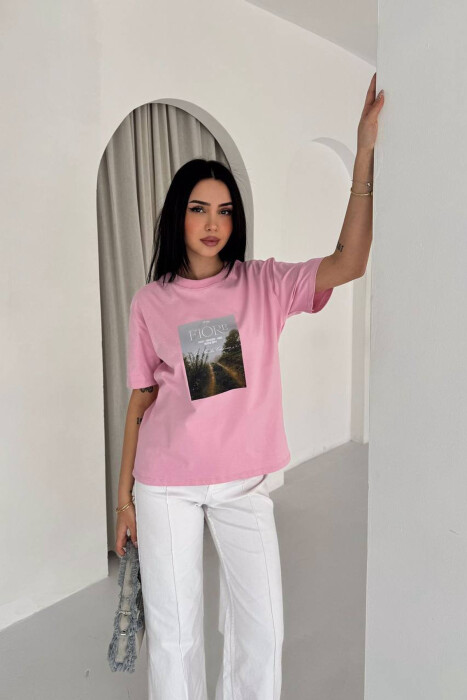 T-SHIRT PER FEMRA NE NGJYRE ROZE - KLAUDIO FASHION