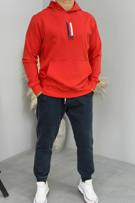 ONE COLOR FRONT LOGO MEN HOODIE RED/E KUQE 