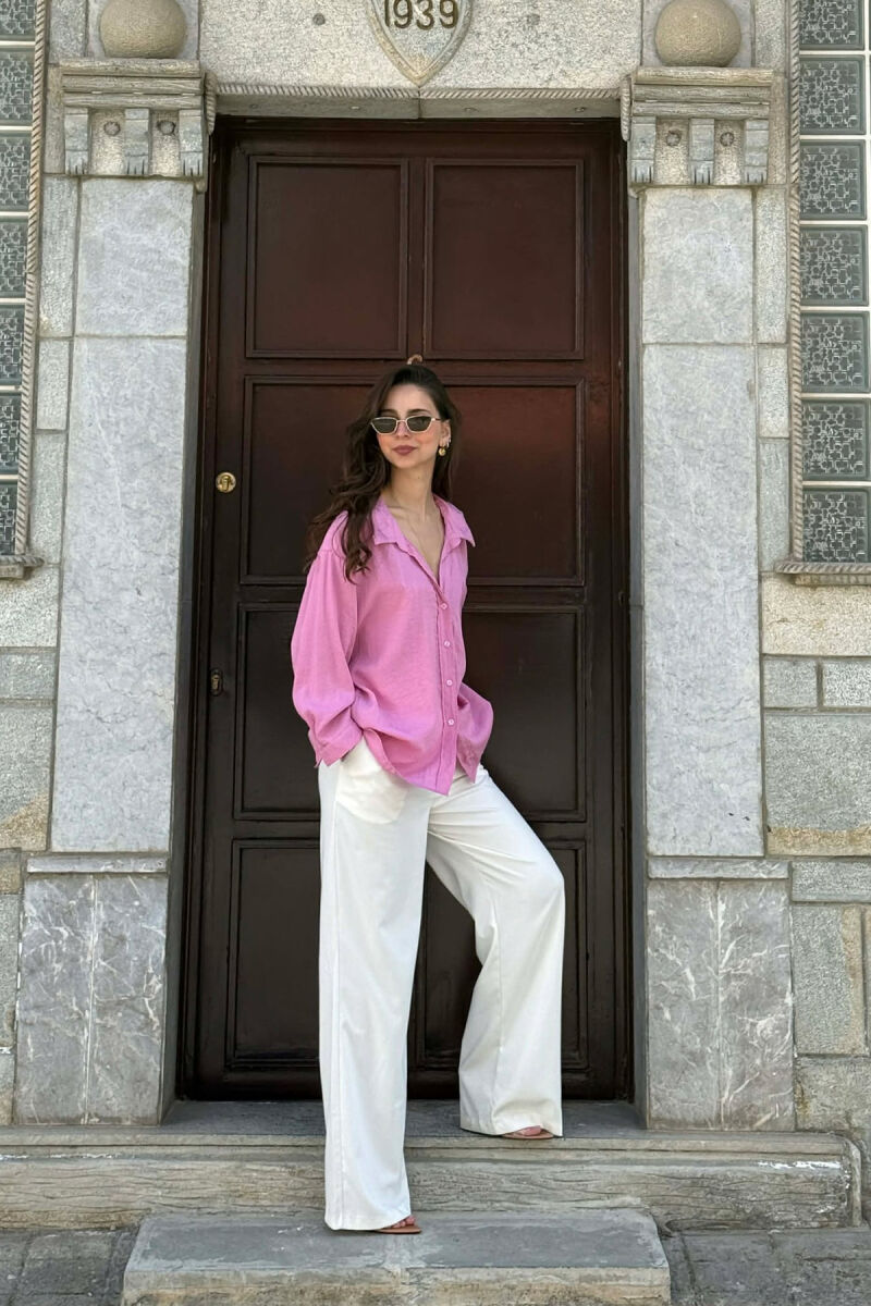 ONE COLOR FRONT POCKET WOMAN SHIRT LIGHT PURPLE/LEZB - 4