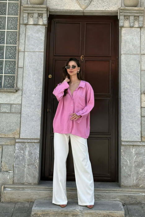 ONE COLOR FRONT POCKET WOMAN SHIRT LIGHT PURPLE/LEZB - 7