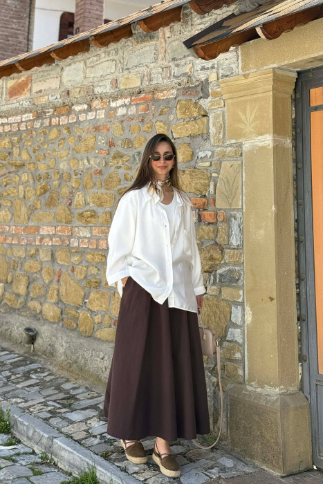 ONE COLOR FRONT POCKET WOMAN SHIRT WHITE-E BARDHE - 3