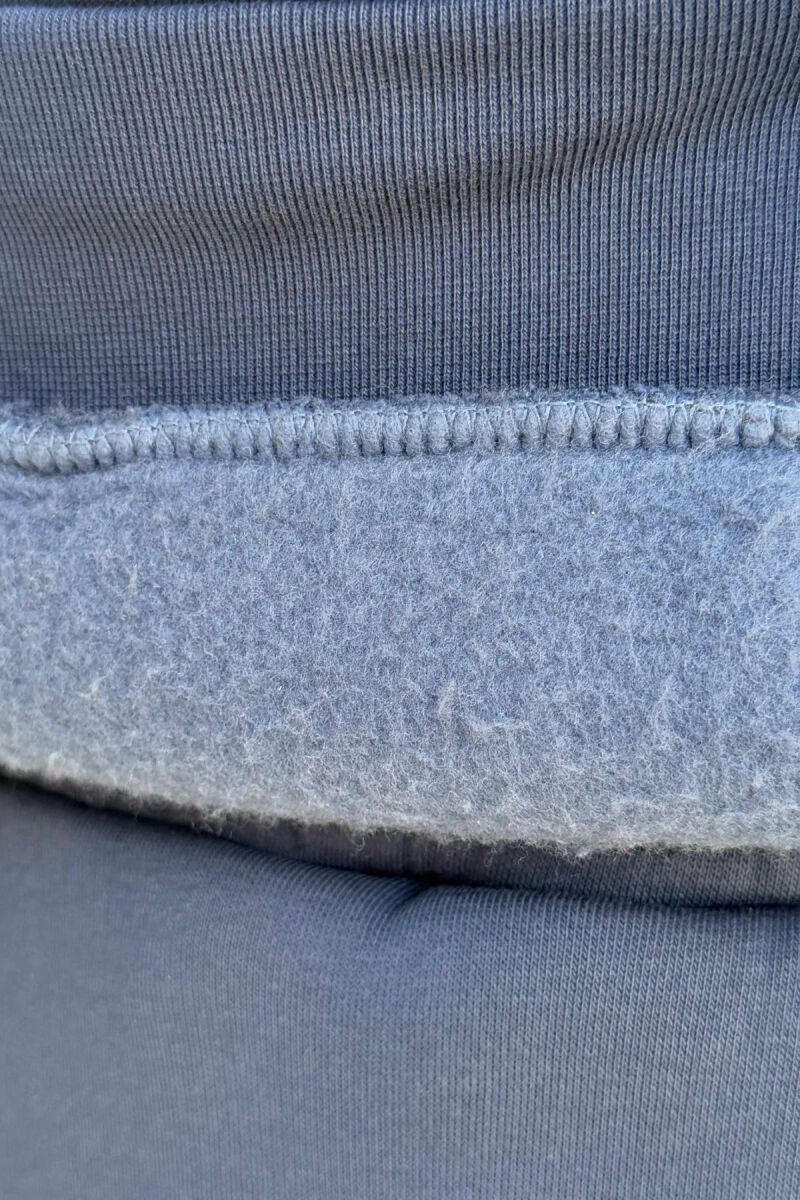 ONE COLOR FRONT WRITTINGS HOODIE+JOGGERS MEN SET BLUE/BLU - 3