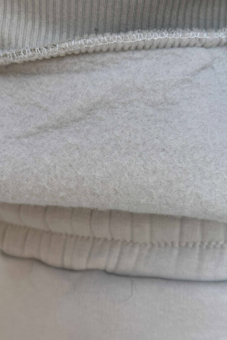 ONE COLOR FRONT WRITTINGS HOODIE+JOGGERS MEN SET LIGHT GREY/GZ - 3