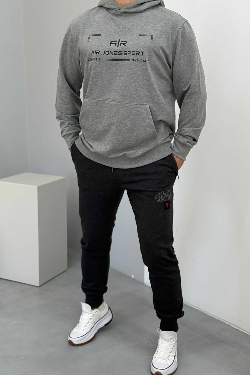 ONE COLOR FRONT WRITTINGS MEN JOGGERS DARK GREY/GEE - 1