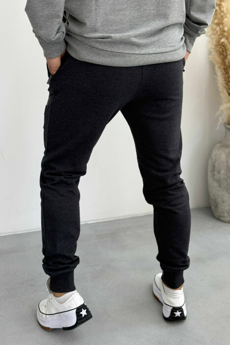 ONE COLOR FRONT WRITTINGS MEN JOGGERS DARK GREY/GEE - 2