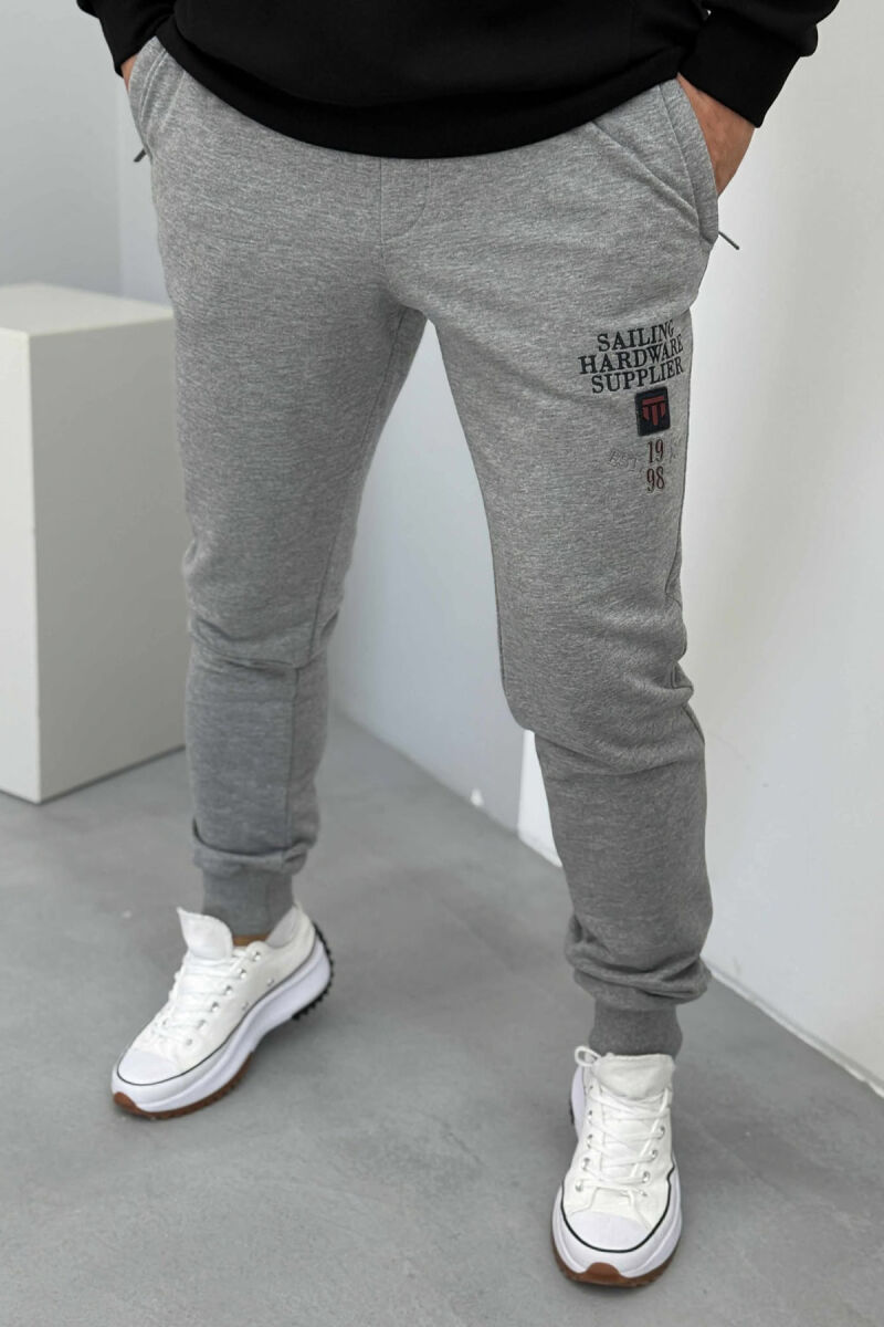 ONE COLOR FRONT WRITTINGS MEN JOGGERS GREY/GRI - 4
