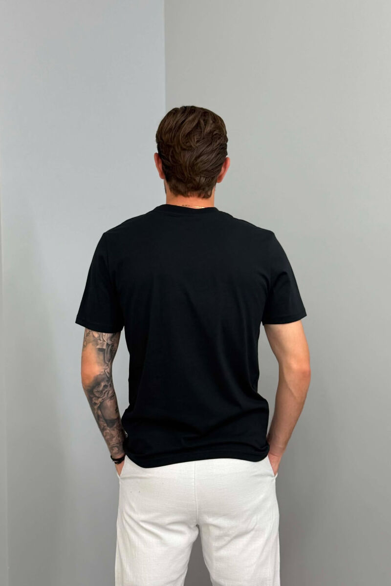 ONE COLOR FRONT WRITTINGS MEN T-SHIRT BLACK/ E ZEZE - 2
