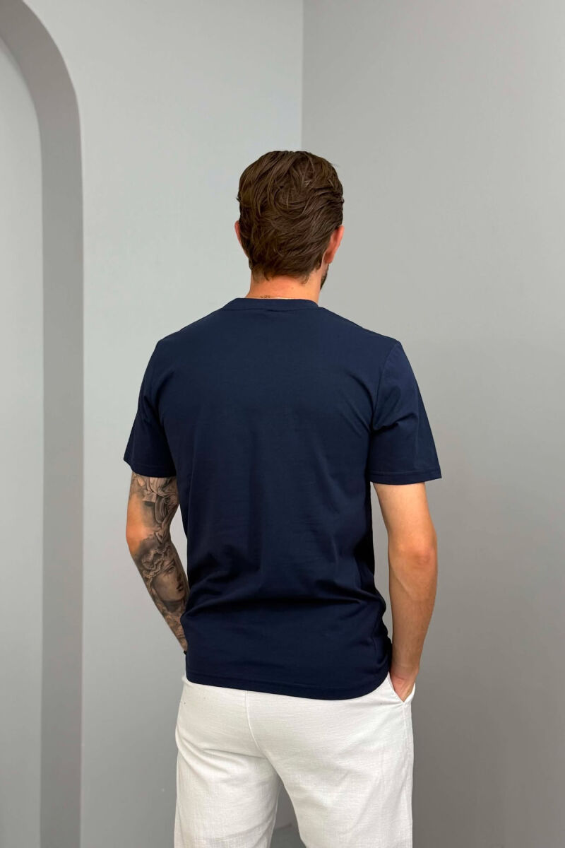 ONE COLOR FRONT WRITTINGS MEN T-SHIRT BLUE/BLU - 2