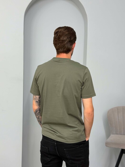 ONE COLOR FRONT WRITTINGS MEN T-SHIRT OLIVE/ULLI - 2