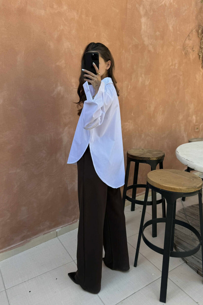 ONE COLOR GOLD BUTTONS WOMEN SHIRT WHITE-E BARDHE - 4