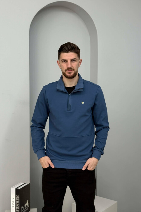 ONE COLOR GOLD SMALL LOGO MEN SWEATSHIRT BLUE/BLU - 2