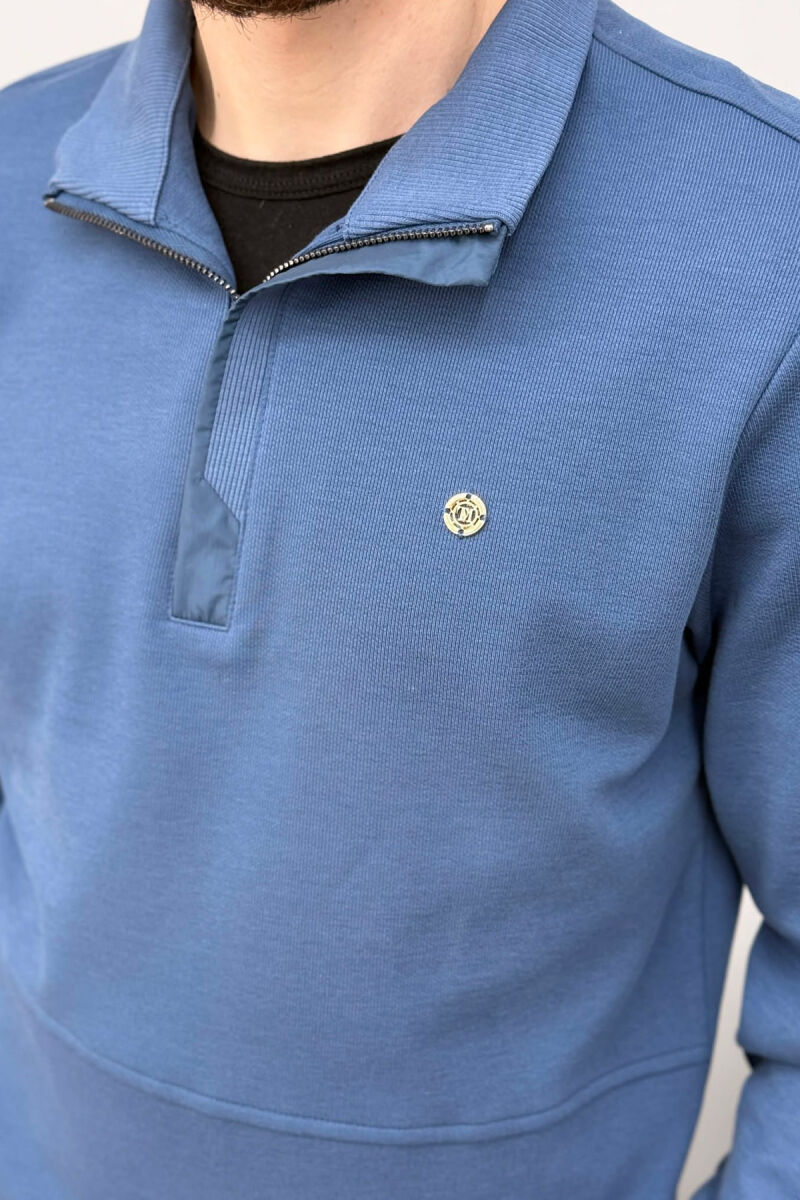 ONE COLOR GOLD SMALL LOGO MEN SWEATSHIRT BLUE/BLU - 4