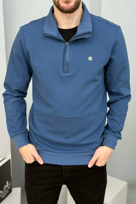 ONE COLOR GOLD SMALL LOGO MEN SWEATSHIRT BLUE/BLU - 1