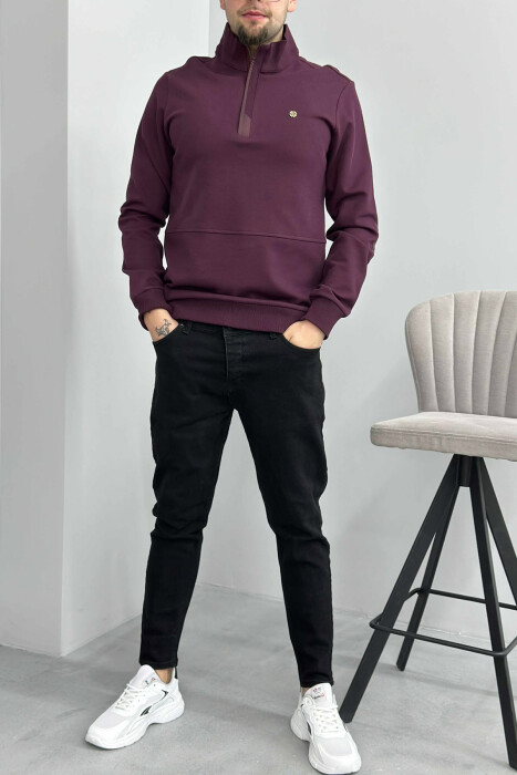 ONE COLOR GOLD SMALL LOGO MEN SWEATSHIRT BURGUNDY/VISHNJE - 1