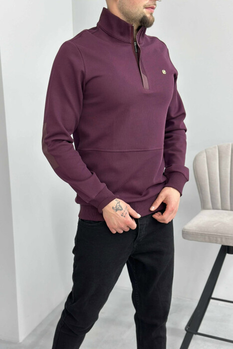 ONE COLOR GOLD SMALL LOGO MEN SWEATSHIRT BURGUNDY/VISHNJE - 3