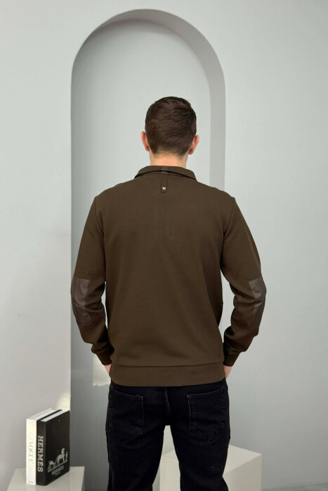 ONE COLOR GOLD SMALL LOGO MEN SWEATSHIRT DARK BROWN/KAE - 3