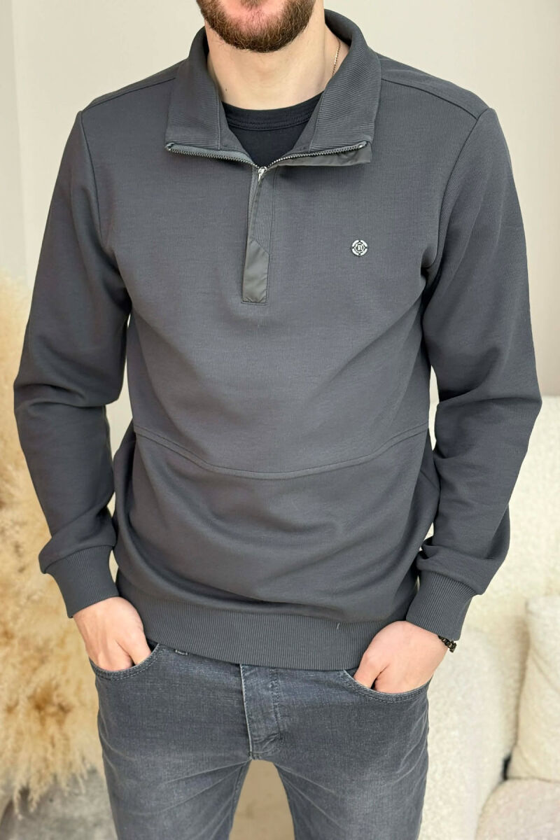 ONE COLOR GOLD SMALL LOGO MEN SWEATSHIRT DARK GREY/GEE - 1