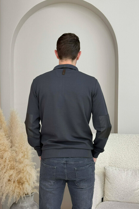 ONE COLOR GOLD SMALL LOGO MEN SWEATSHIRT DARK GREY/GEE - 5