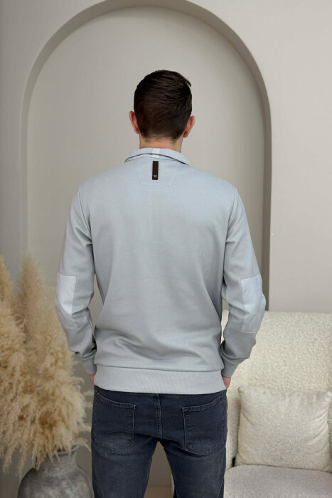 ONE COLOR GOLD SMALL LOGO MEN SWEATSHIRT LIGHT GREY/GZ - 3