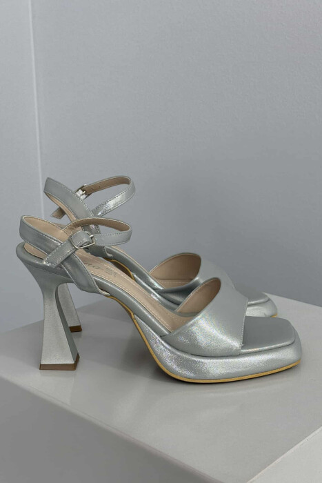 ONE COLOR HIGH HEEL WOMEN SANDAL GREY/GRI - 4