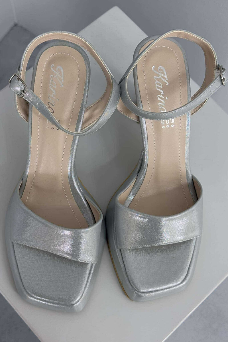 ONE COLOR HIGH HEEL WOMEN SANDAL GREY/GRI - 5