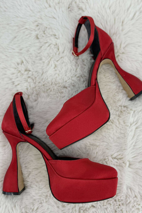 ONE COLOR HIGH HEEL WOMEN SHOES RED/E KUQE - 2