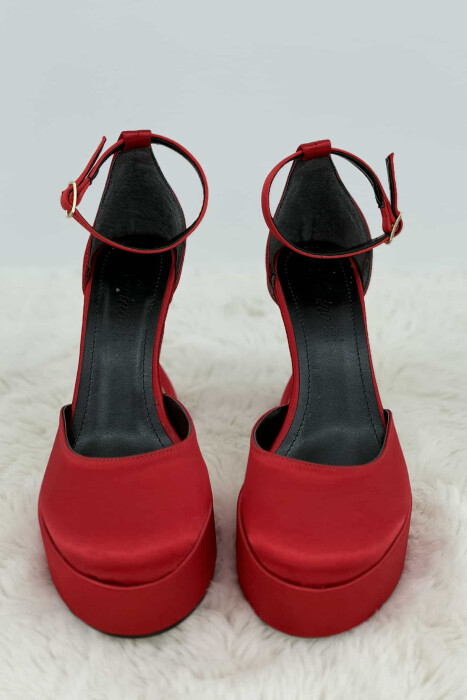 ONE COLOR HIGH HEEL WOMEN SHOES RED/E KUQE - 3
