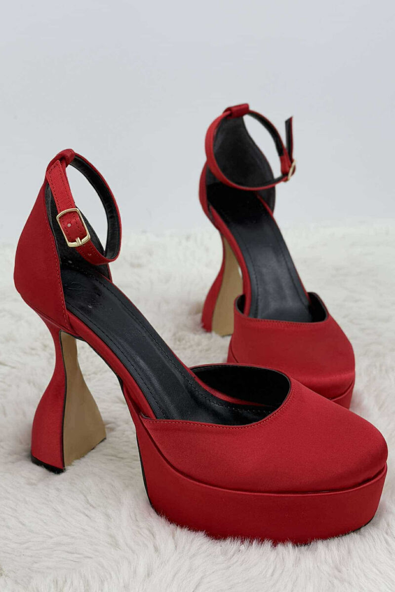 ONE COLOR HIGH HEEL WOMEN SHOES RED/E KUQE - 4