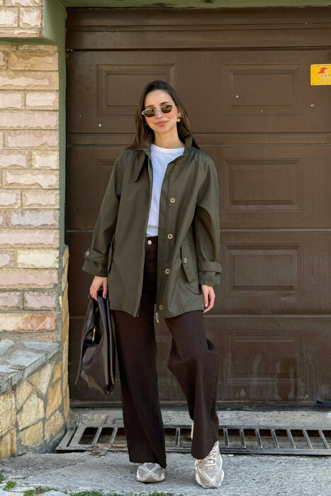 XHAKETE NJE NGJYRESHE ME ZINXHIR DHE BUTONA PER FEMRA NE NGJYRE ULLI - KLAUDIO FASHION