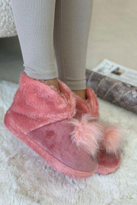 ONE COLOR HIGH NECK WOMAN HOME SLIPPERS BABY PINK/ROZB 