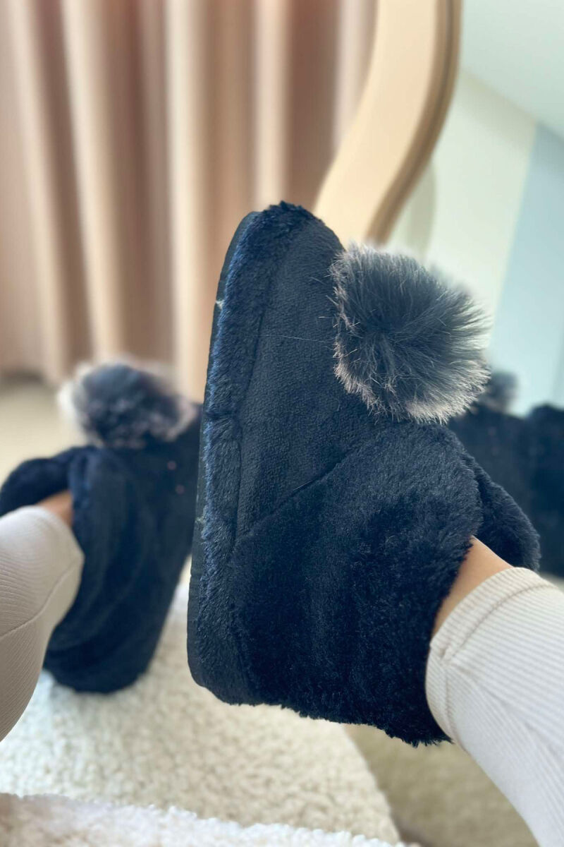 ONE COLOR HIGH NECK WOMAN HOME SLIPPERS BLACK/ E ZEZE - 2