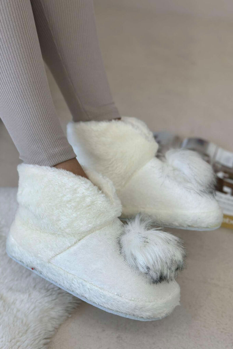 ONE COLOR HIGH NECK WOMAN HOME SLIPPERS WHITE-E BARDHE - 4