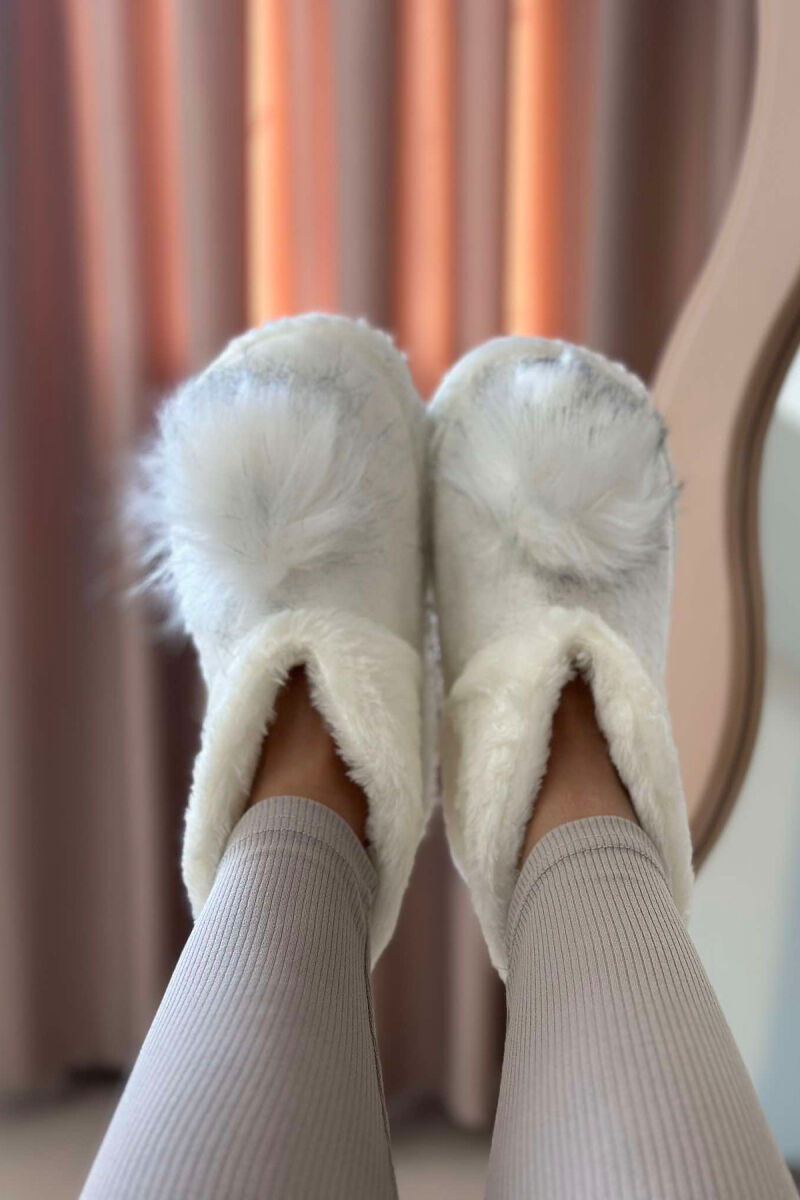 ONE COLOR HIGH NECK WOMAN HOME SLIPPERS WHITE-E BARDHE - 5