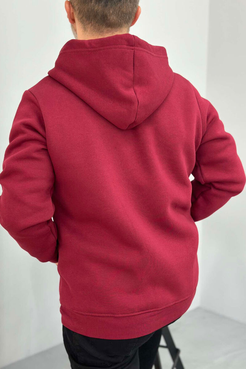 ONE COLOR HOOD MEN JACKET BURGUNDY/VISHNJE - 4