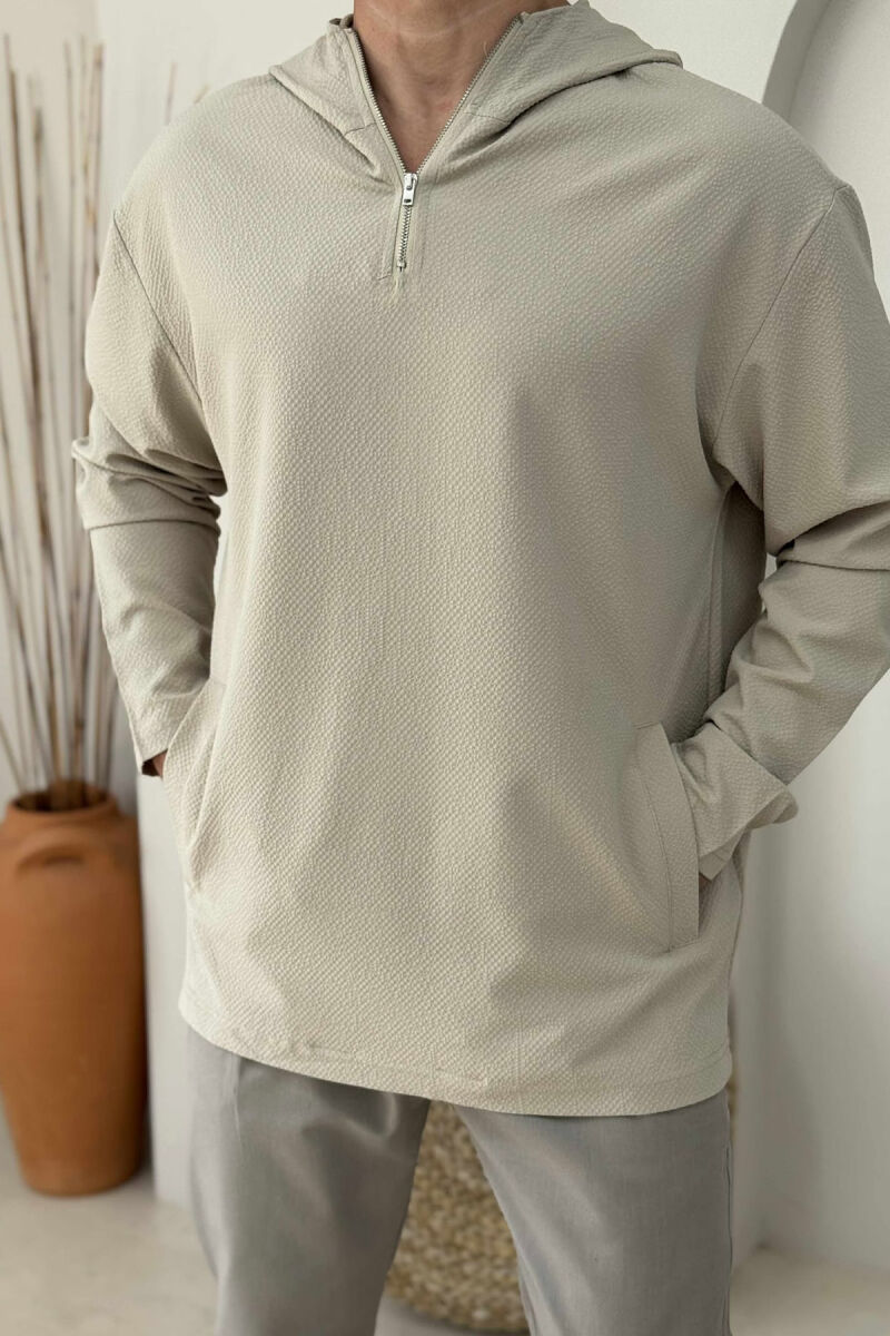 ONE COLOR HOOD MEN SHIRT BEIGE/BEZHE - 2