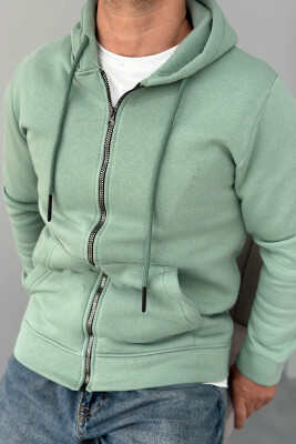 ONE COLOR HOODIE ZIPPER MEN JACKET MINT/MENTE 