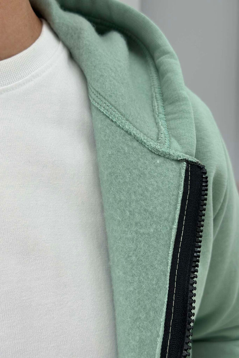 ONE COLOR HOODIE ZIPPER MEN JACKET MINT/MENTE - 3