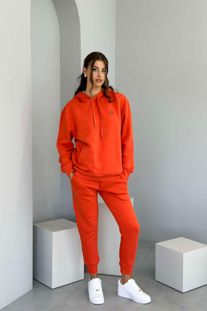 ONE COLOR HOODIE+JOGGERS WOMEN SET ORANGE/PORTOKALLI - 1